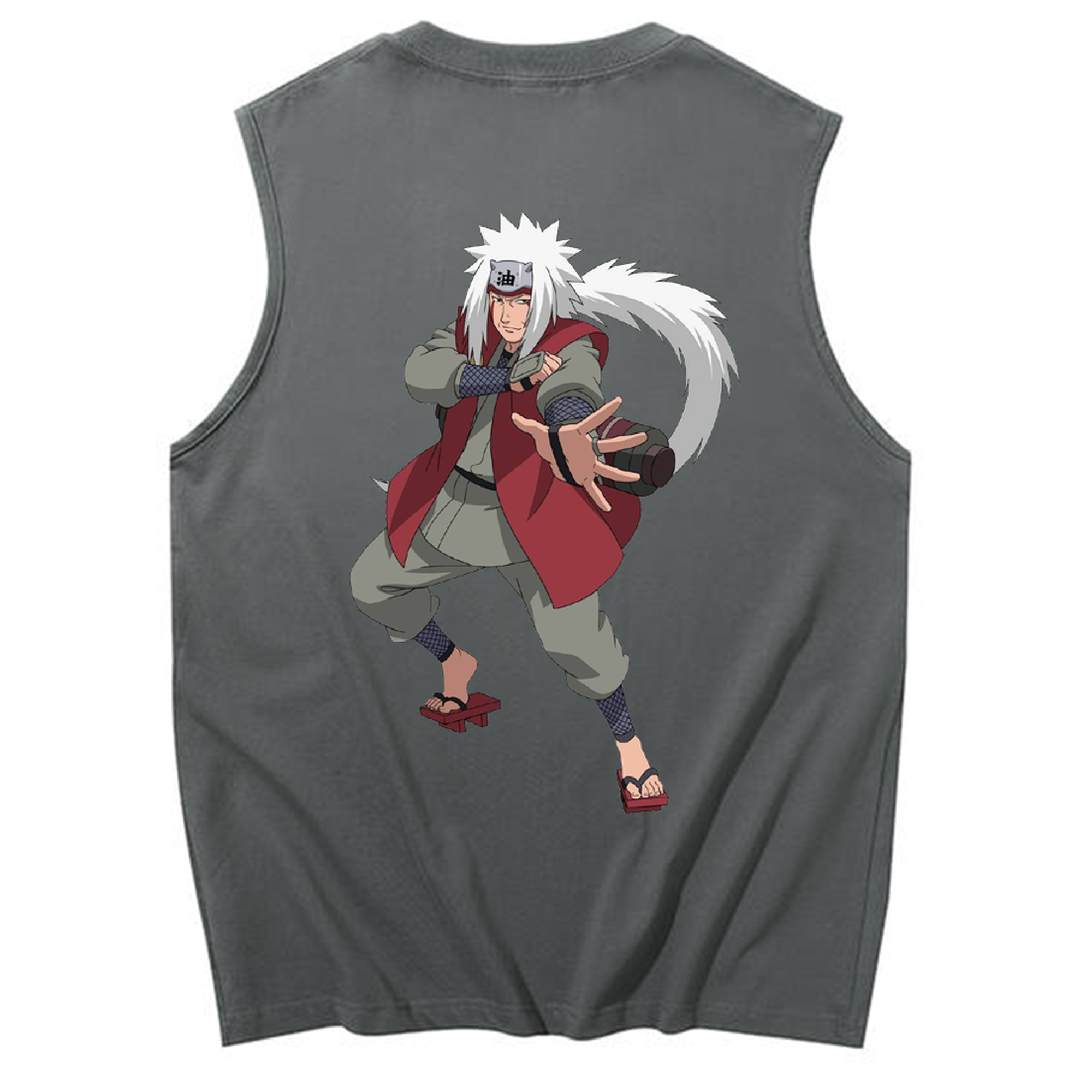 （画像用） NARUTO -ナルト- 自来也（じらいや） Jiraiya コットン100％タンクトップ（背面プリント）